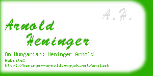 arnold heninger business card